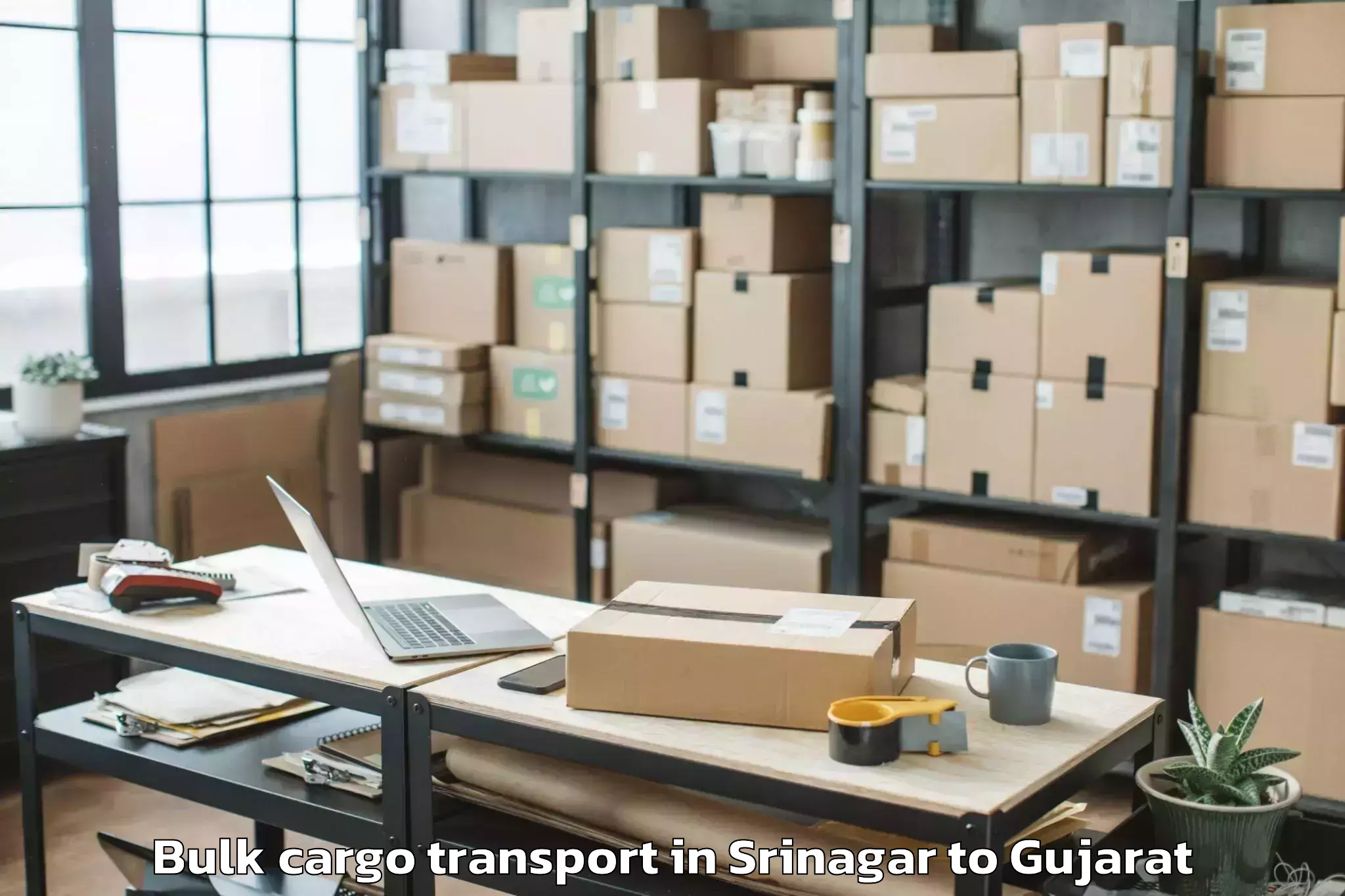 Book Srinagar to Vansda Bulk Cargo Transport Online